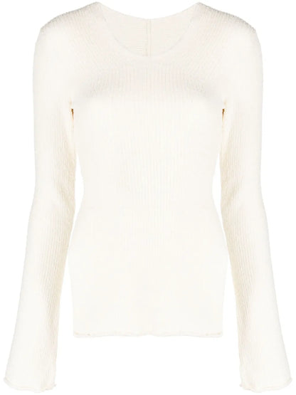 Open-Back Ribbed Knit Jumper