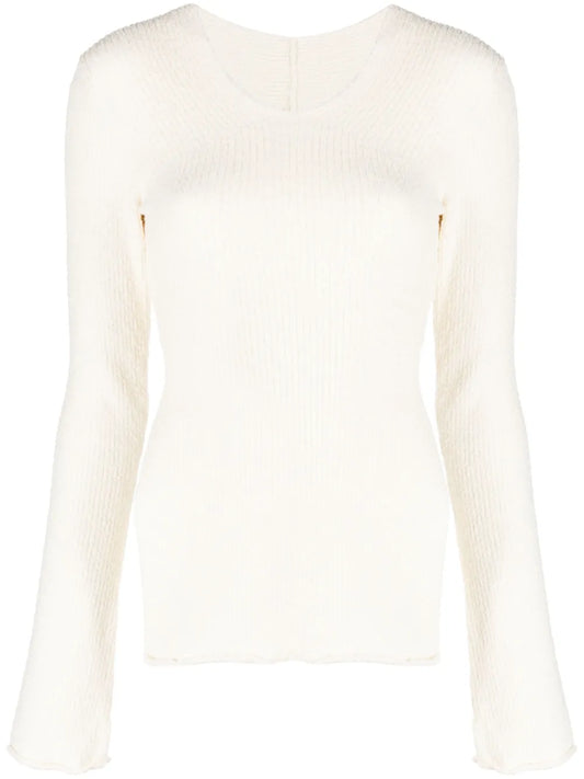 Open-Back Ribbed Knit Jumper