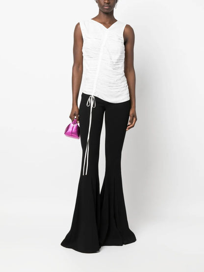 Ruched-Detail Sleeveless Blouse