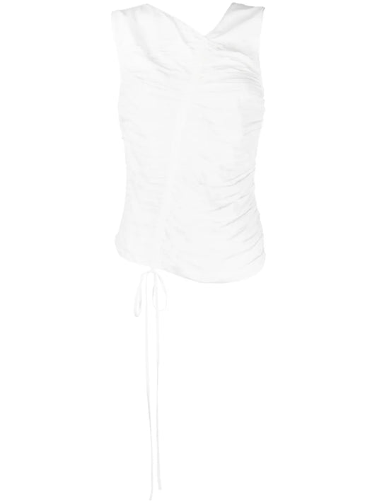 Ruched-Detail Sleeveless Blouse