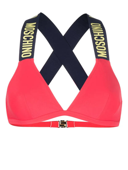 Logo-Embossed Bikini Top