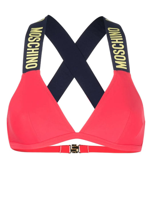 Logo-Embossed Bikini Top