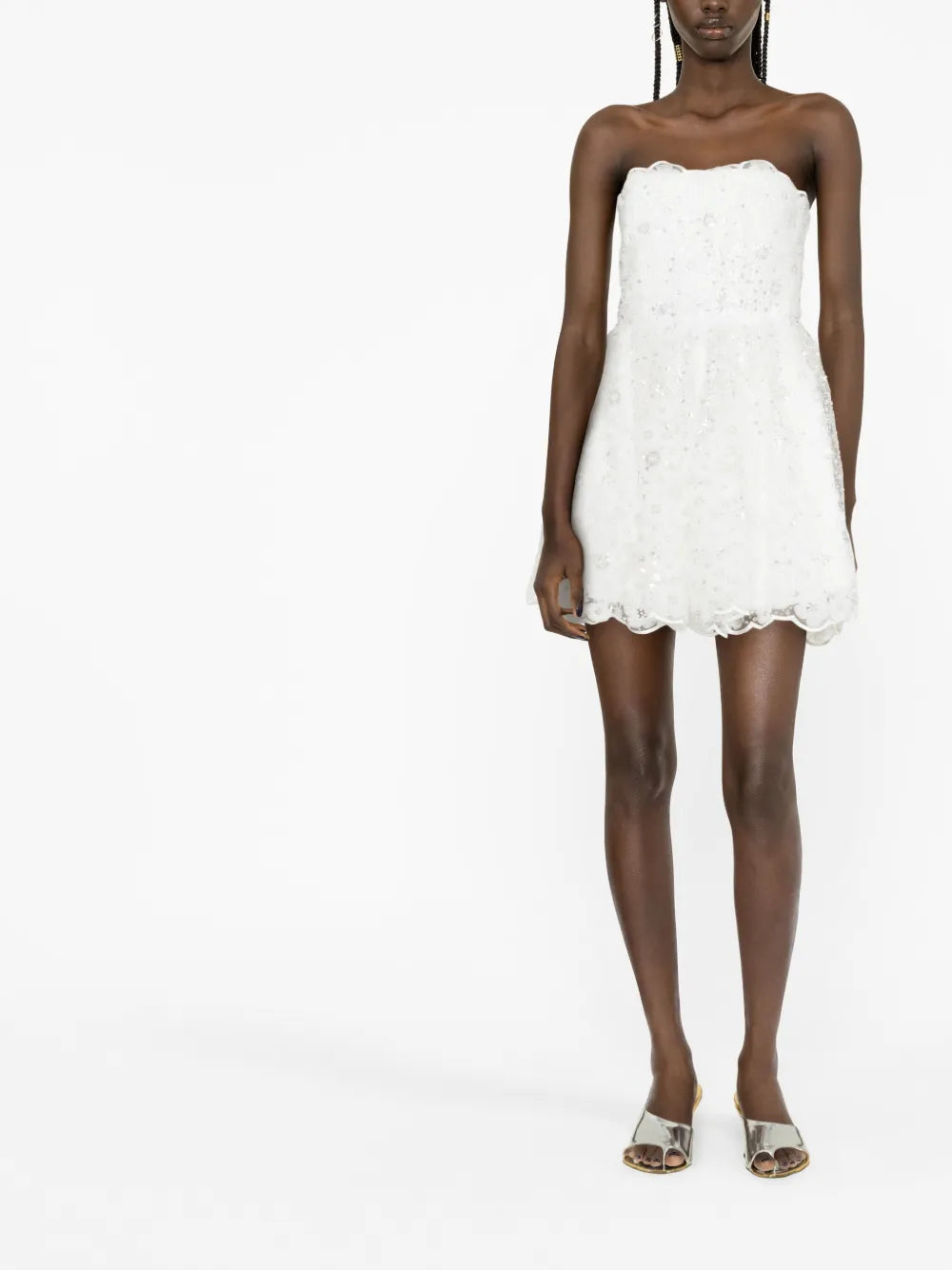 Bead-Embellished Strapless Minidress
