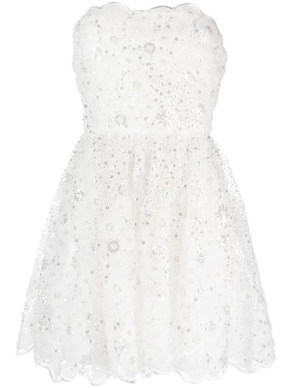 Bead-Embellished Strapless Minidress