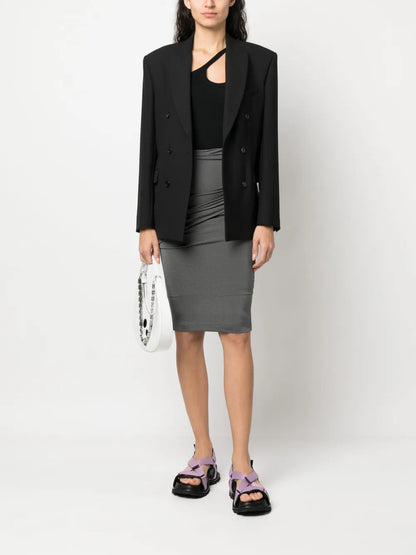 Gathered-Detail Fitted Skirt
