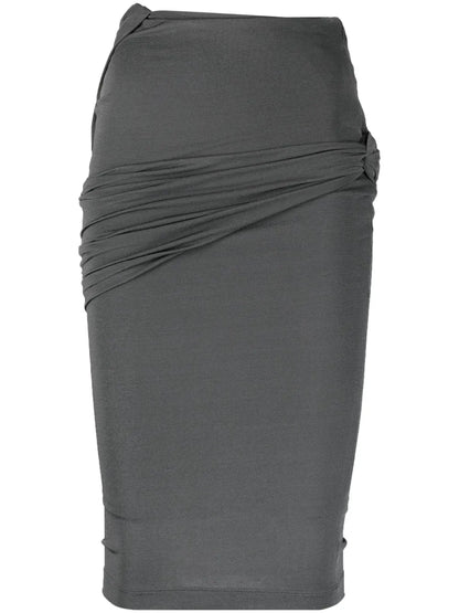 Gathered-Detail Fitted Skirt