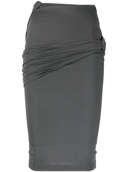 Gathered-Detail Fitted Skirt
