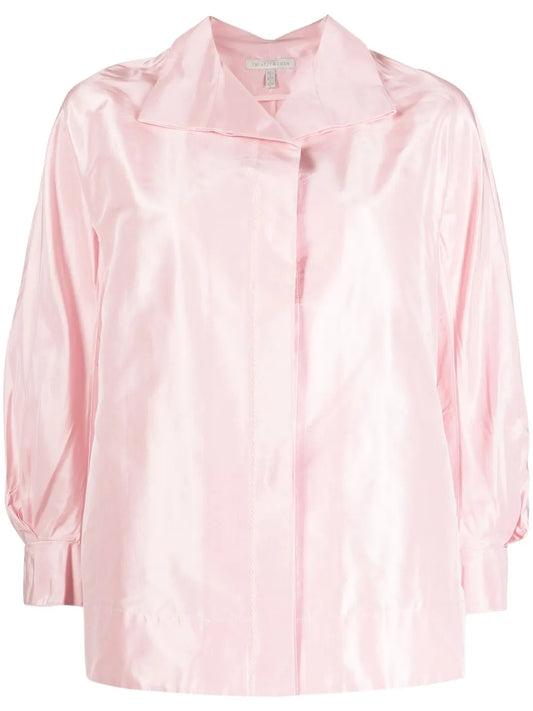 Wide Collar Silk Shirt