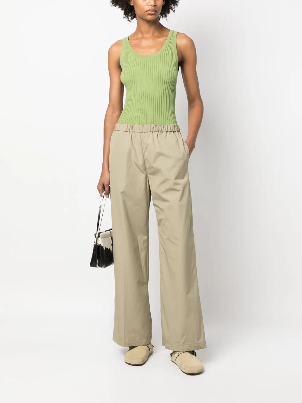 Elastic-Waist Wide-Leg Trousers