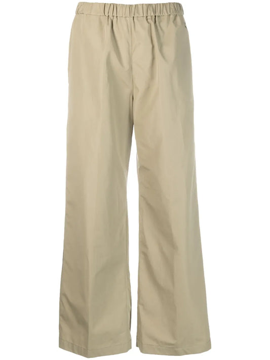 Elastic-Waist Wide-Leg Trousers