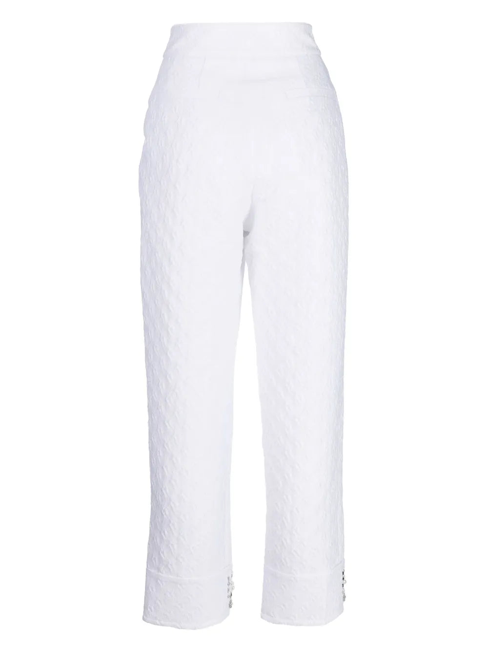 Embroidered-Pearl Cropped Trousers