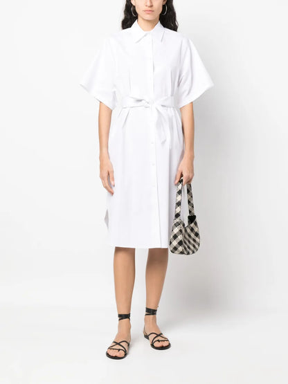 Short-Sleeve Cotton Shirt Dress