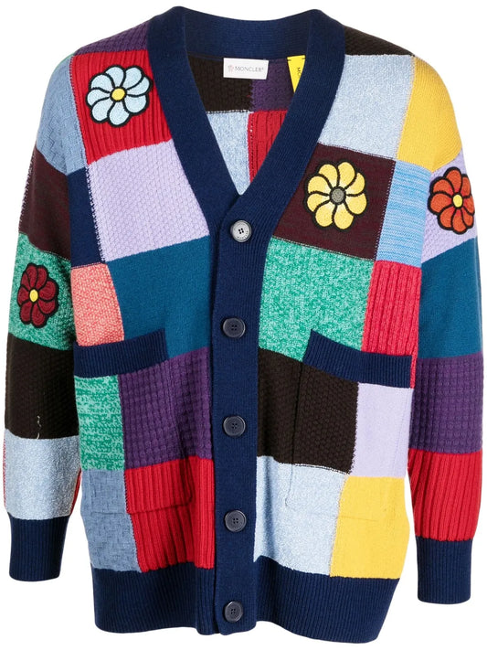 Patchwork-Design Crochet Cardigan