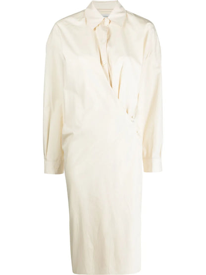 Twisted Cotton Shirt Dress