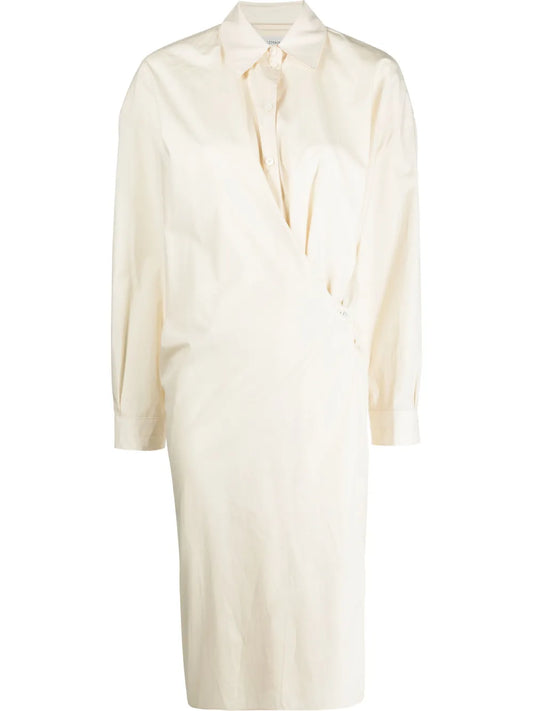 Twisted Cotton Shirt Dress