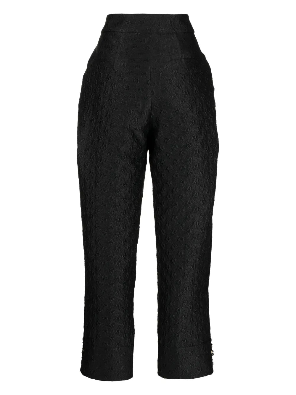 Embroidered-Pearl Cropped Trousers