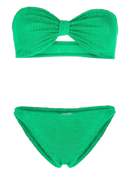 Jean Textured Bandeau Bikini