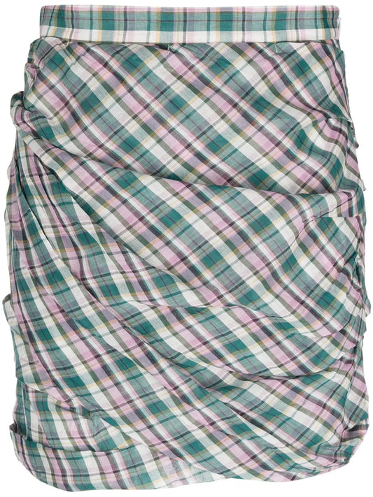Birdy Checked Cotton Miniskirt