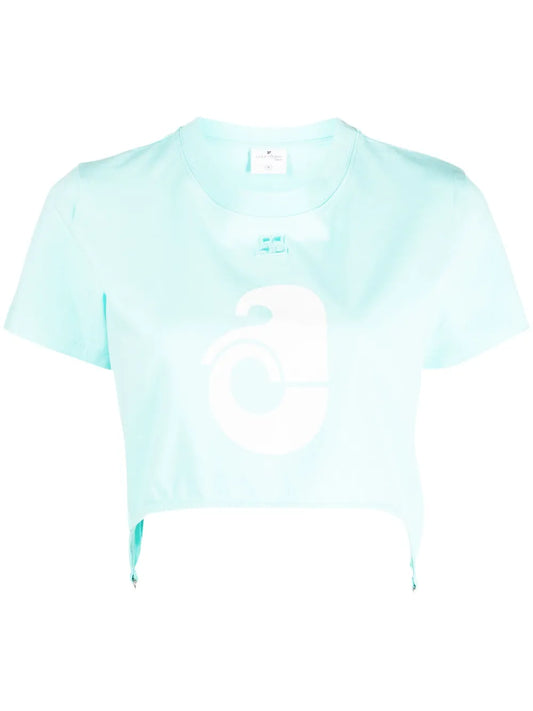 Suspenders-Effect Cropped T-Shirt