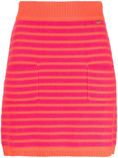 Striped Knitted Short Skirt