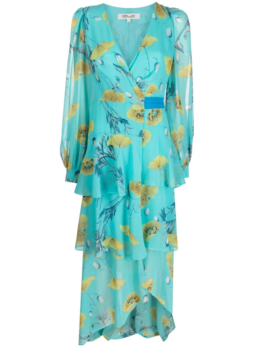 Silvia Floral-Print Tiered Dress