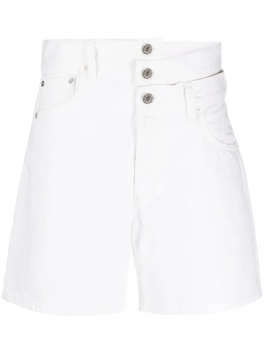 Cut-Out Denim Shorts