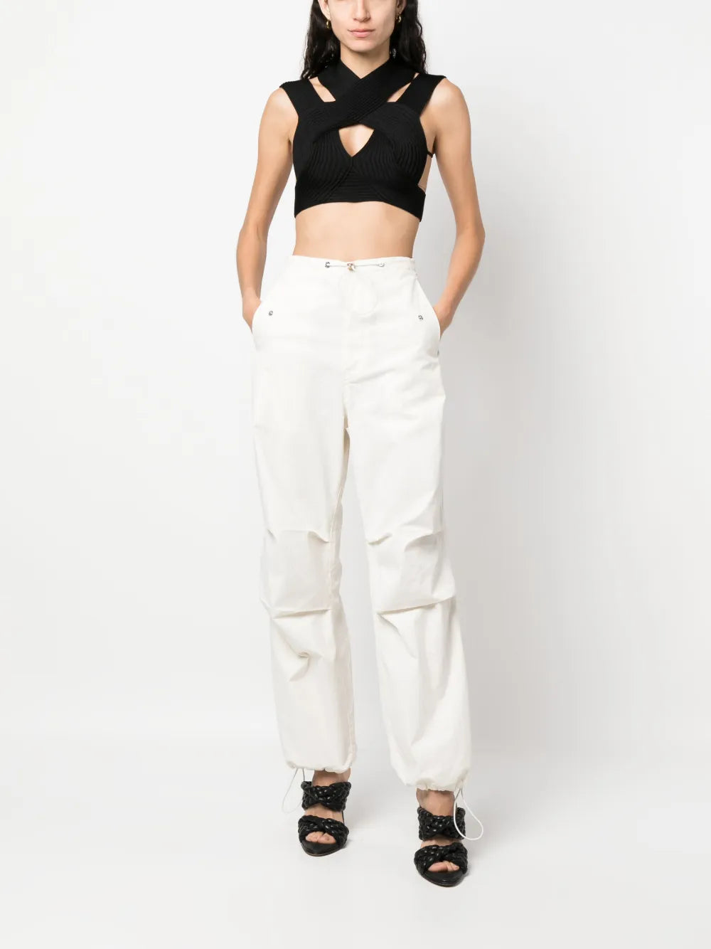 Cut-Out Ribbed Cropped Top