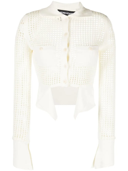 Open-Knit Panelled Cardigan