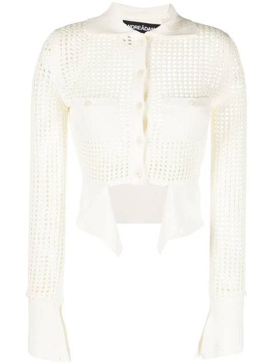 Open-Knit Panelled Cardigan