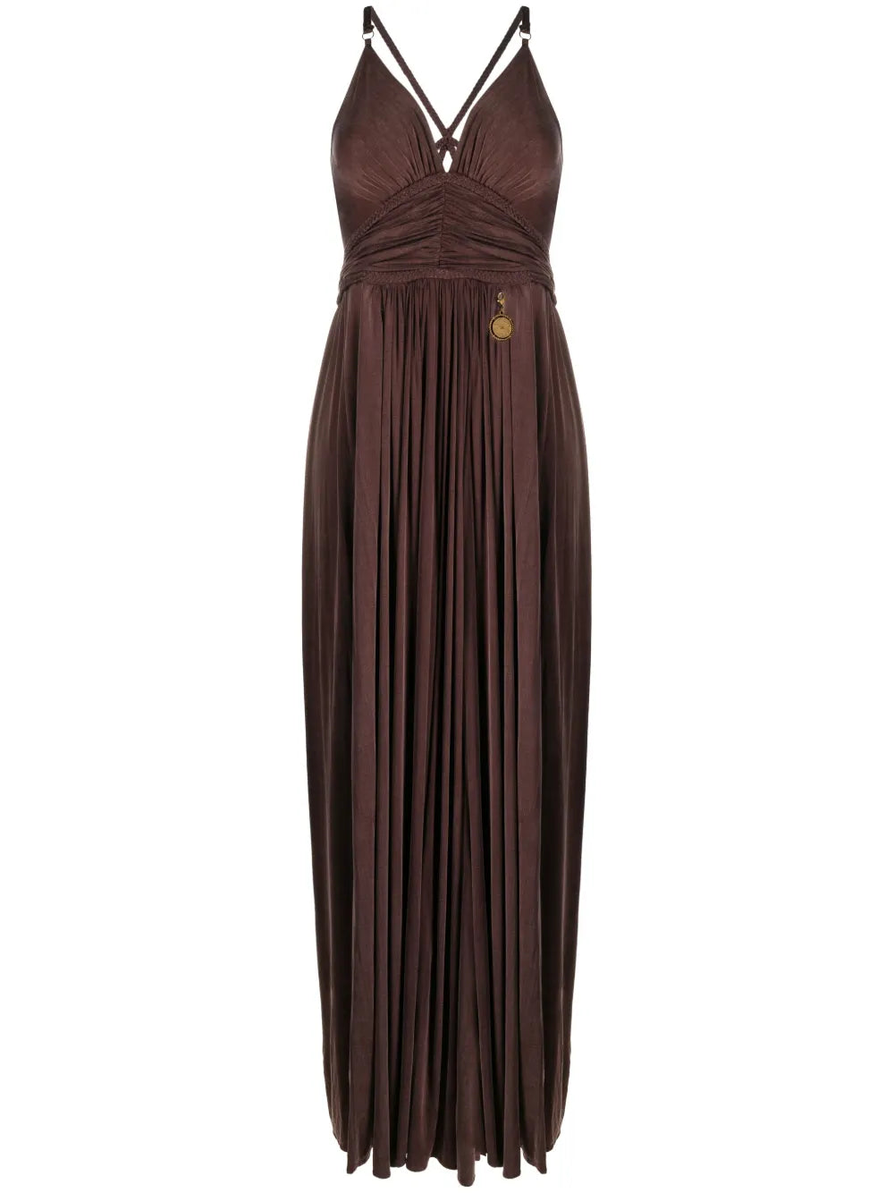 V-Neck Pleated Gown
