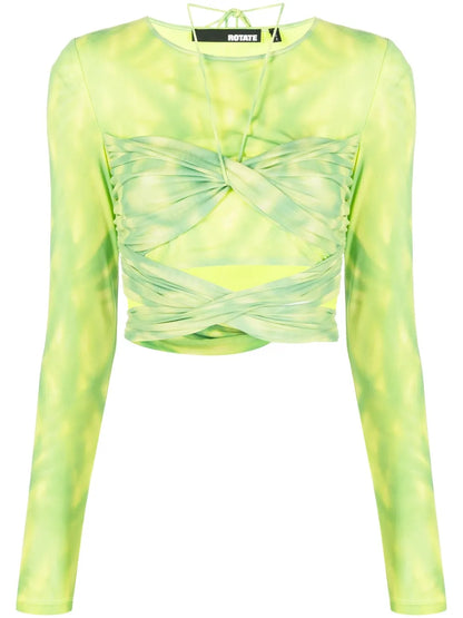 Layered Cropped Tie-Dye Top