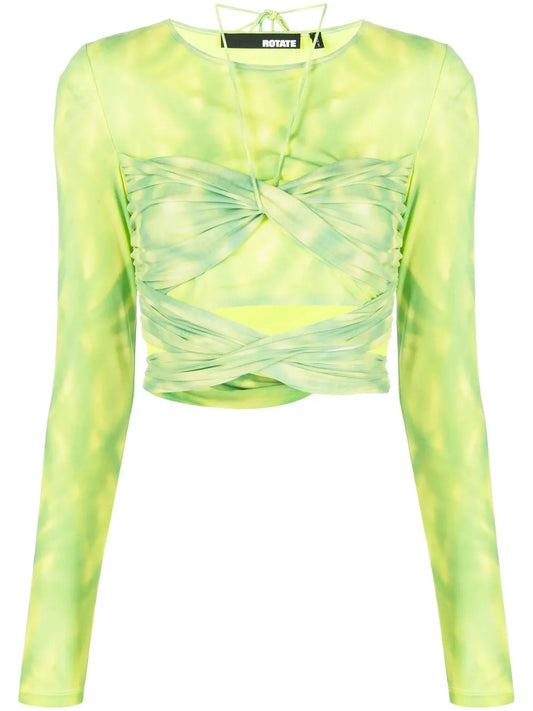 Layered Cropped Tie-Dye Top