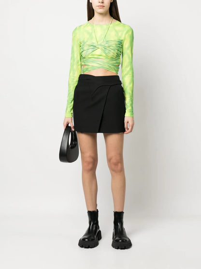 Layered Cropped Tie-Dye Top
