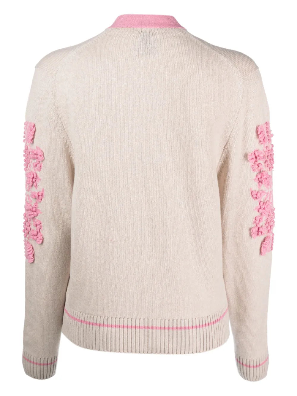 Contrast-Trim Cashmere Cardigan