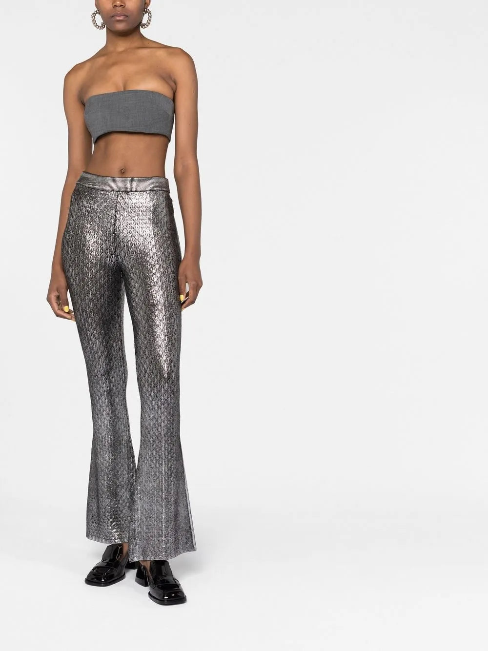 High Waist Flared Trousers