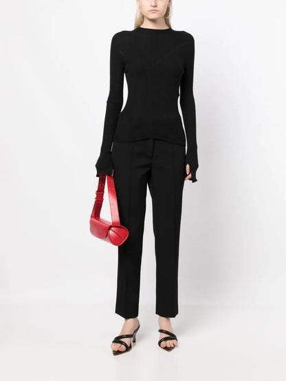 High-Rise Straight-Leg Trousers