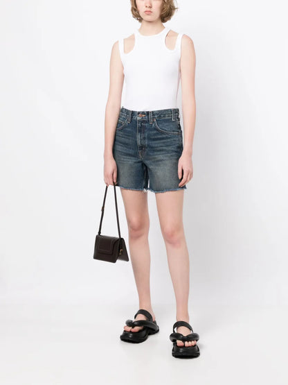 High-Waist Denim Shorts