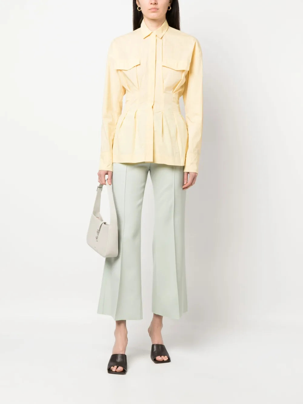 Cropped Flared Trousers