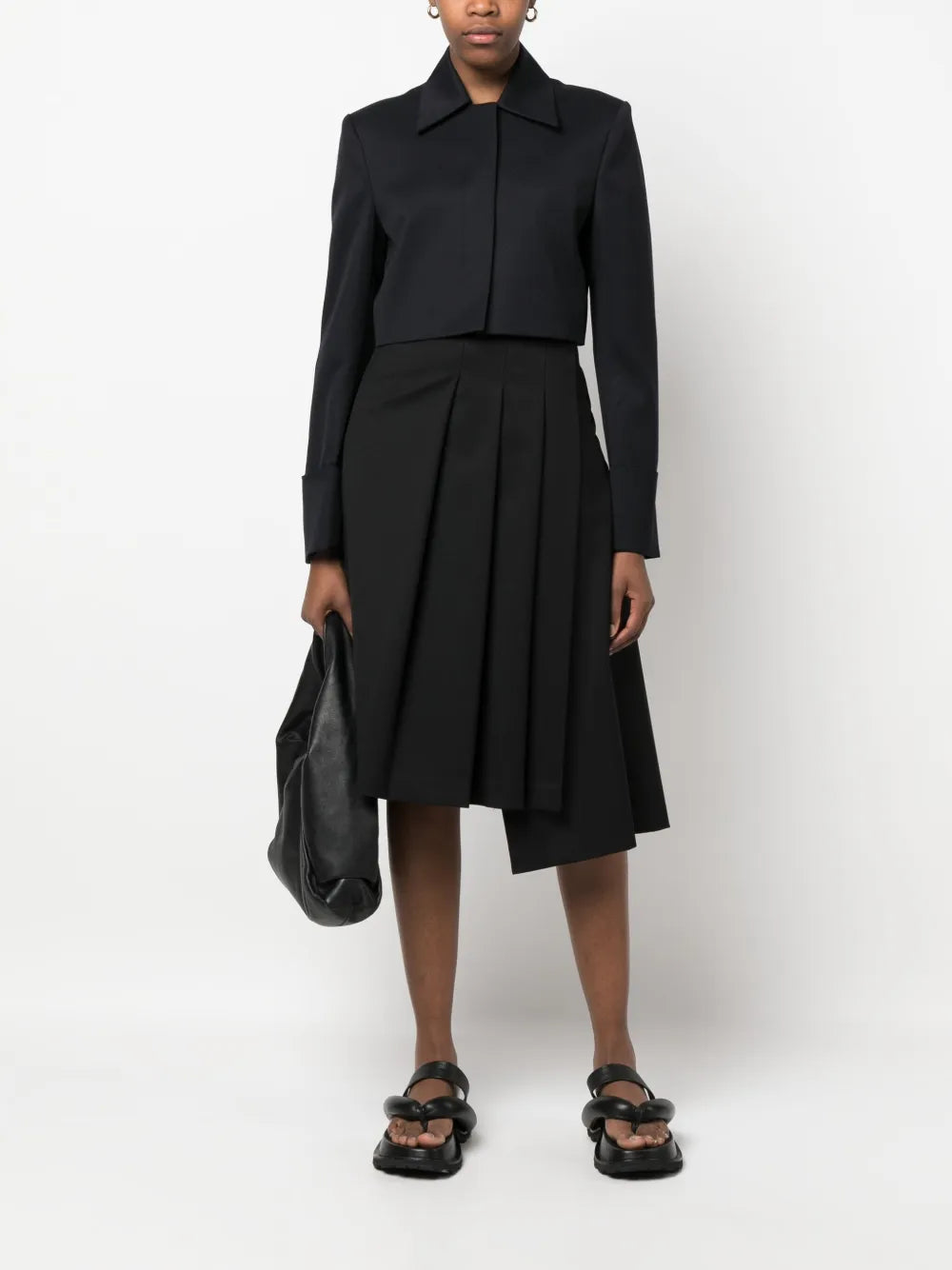 Cropped Concealed-Front Jacket