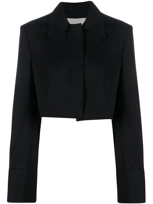 Cropped Concealed-Front Jacket