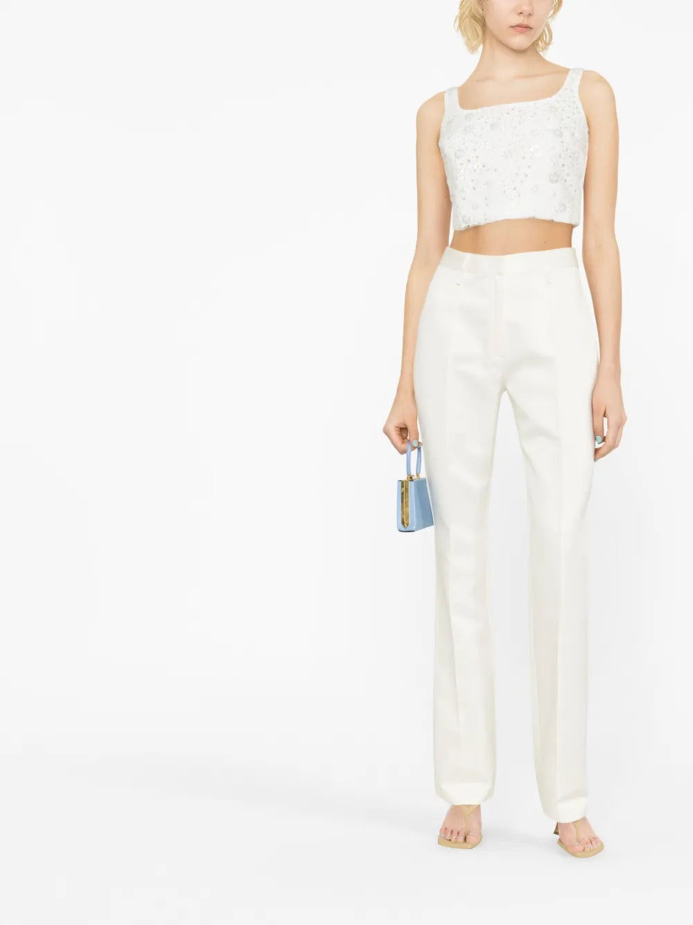 Recycled Polyester High-Waisted Trousers