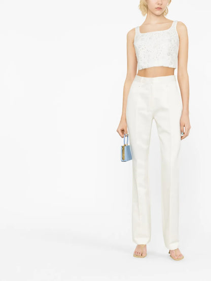 Recycled Polyester High-Waisted Trousers