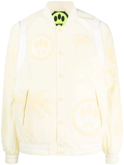 Tonal-Appliqué Varsity Jacket