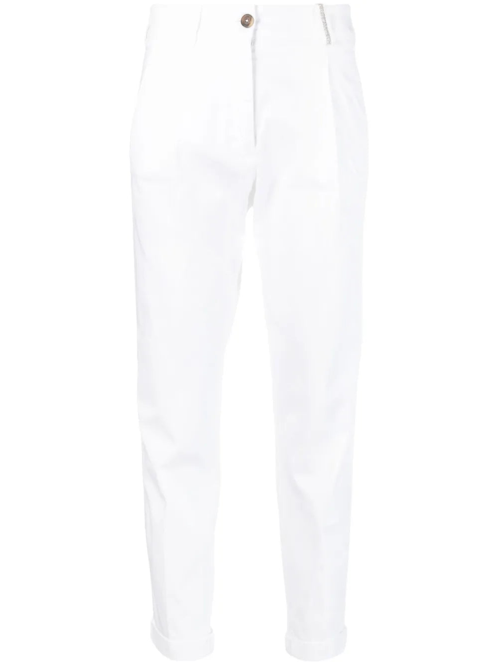 Mid-Rise Slim-Cut Trousers