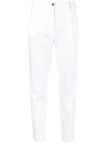 Mid-Rise Slim-Cut Trousers