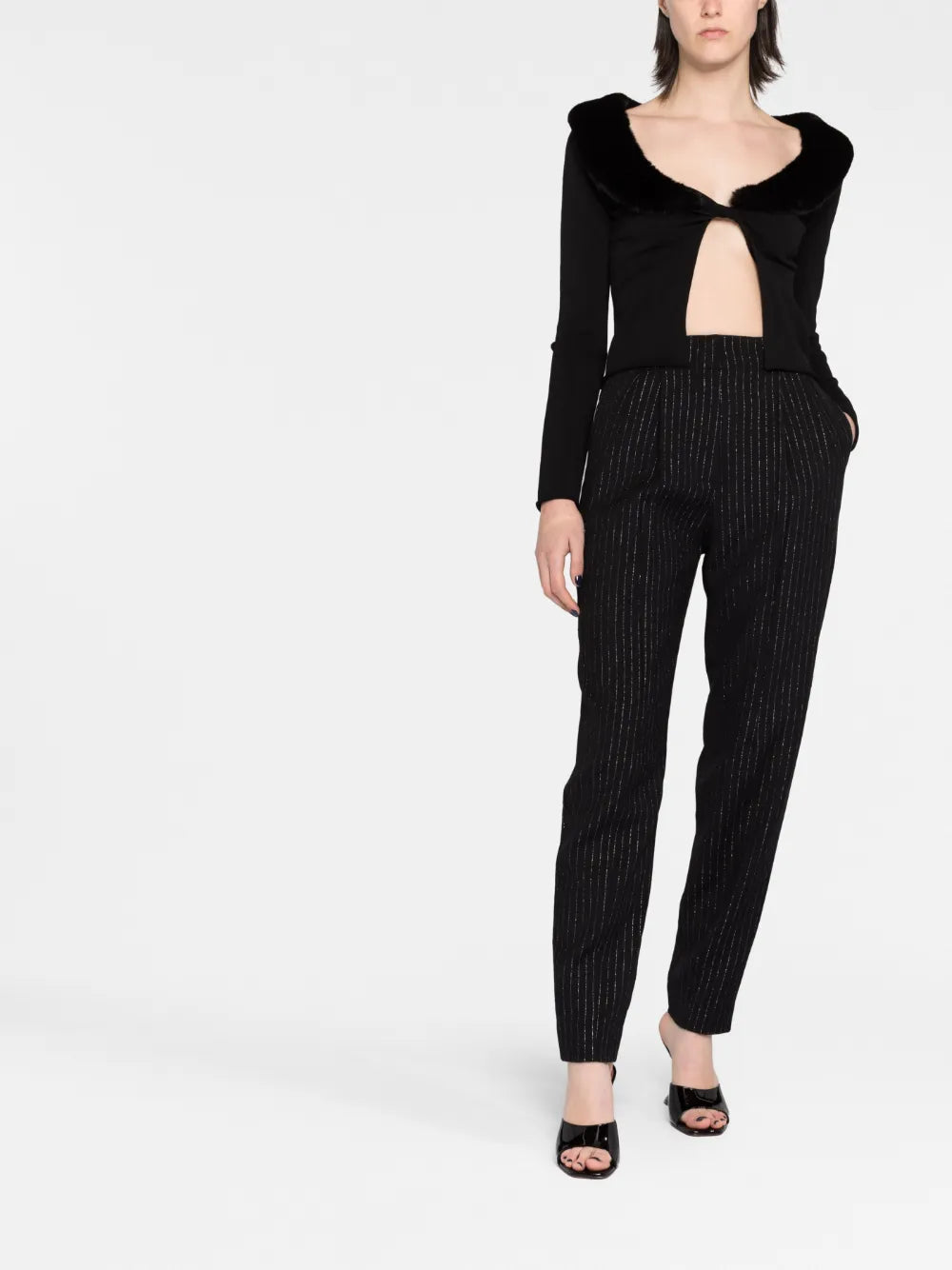 Pinstripe Wool Trousers