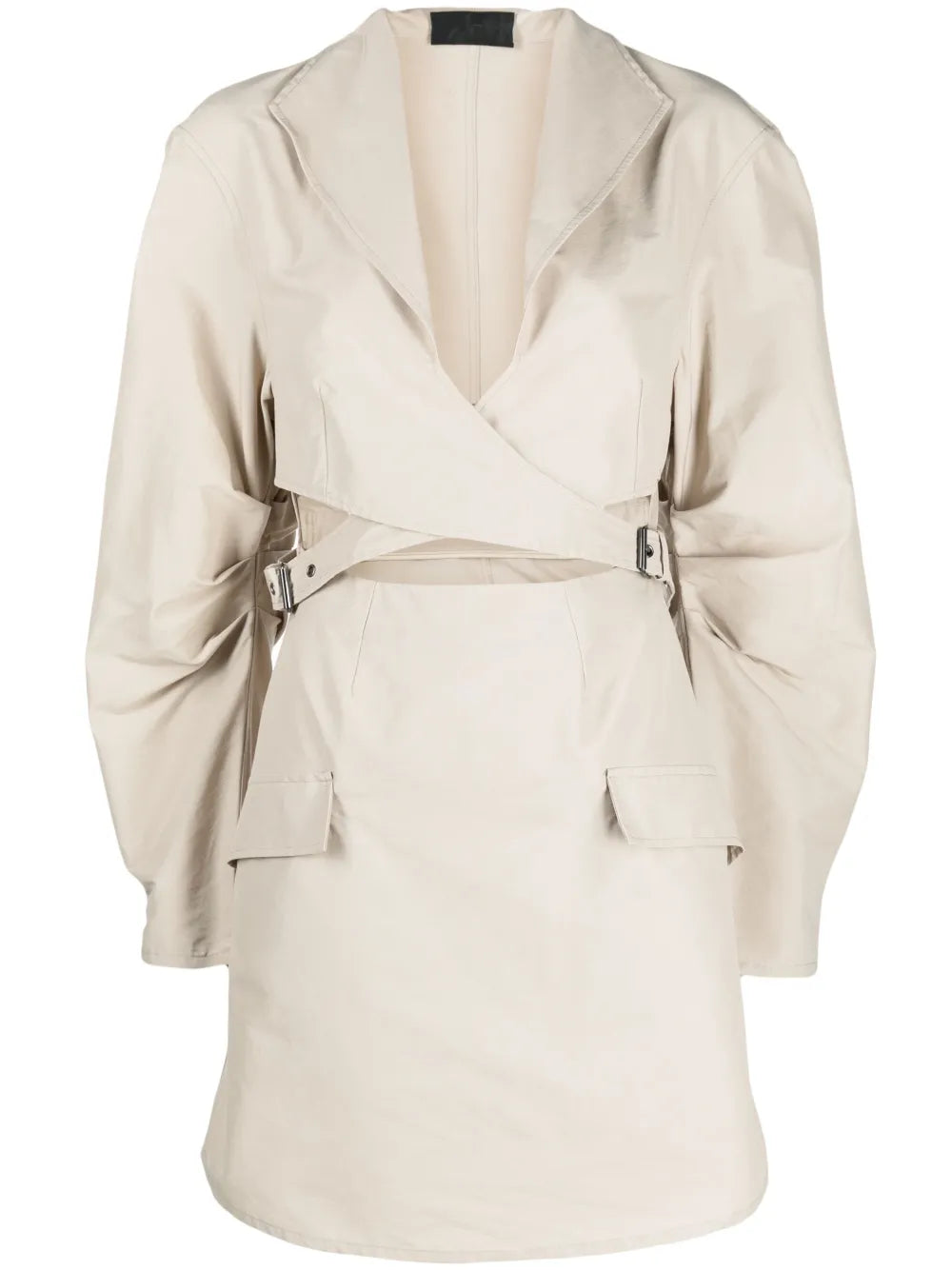 Cut-Out-Detail Belted Dress