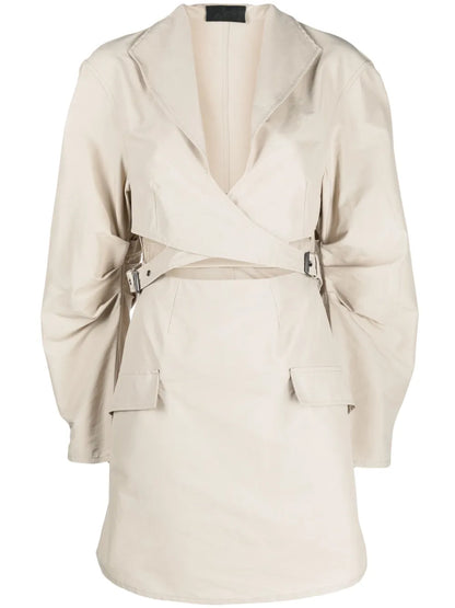 Cut-Out-Detail Belted Dress