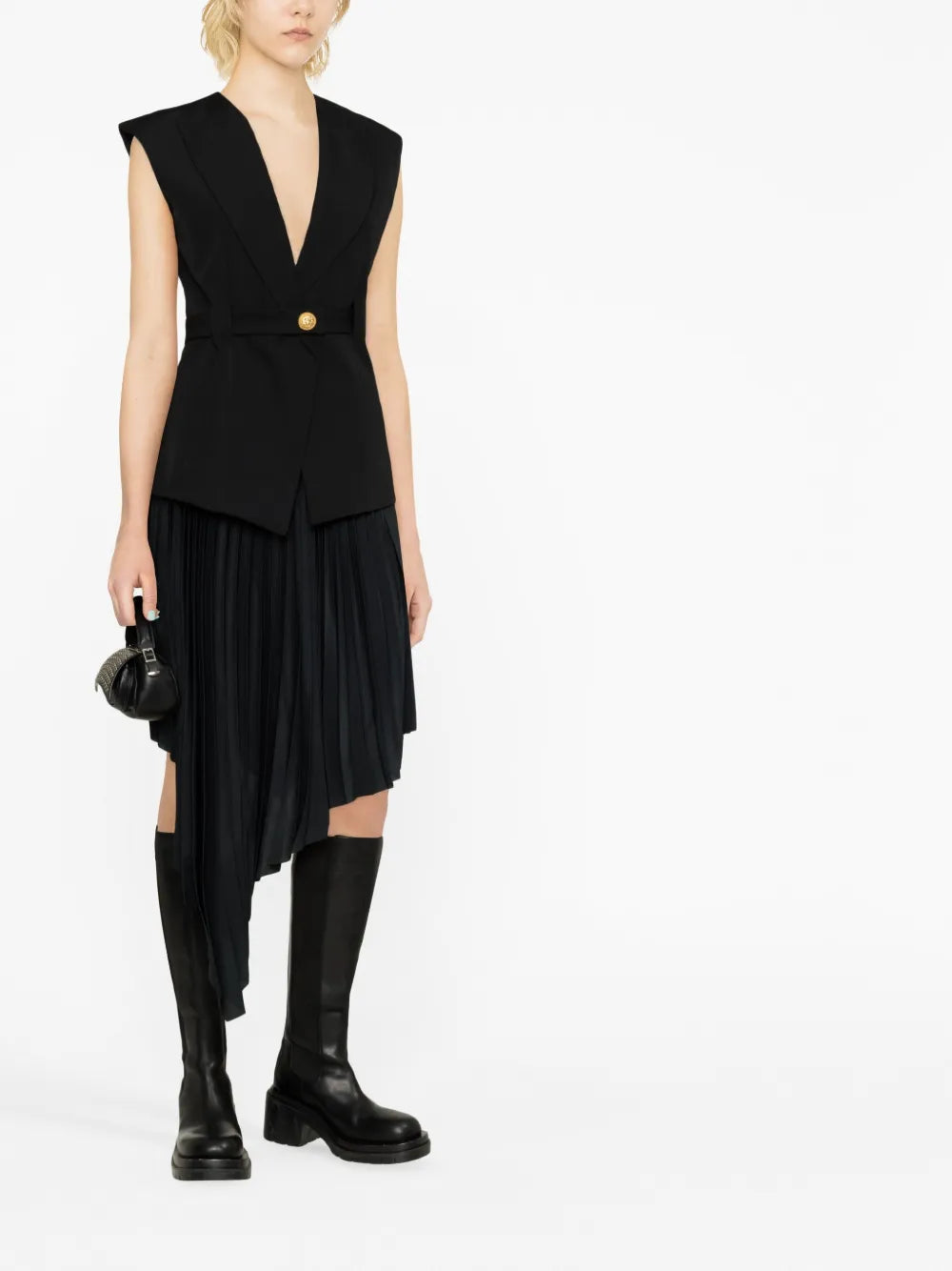 Sleeveless Single-Breasted Jacket