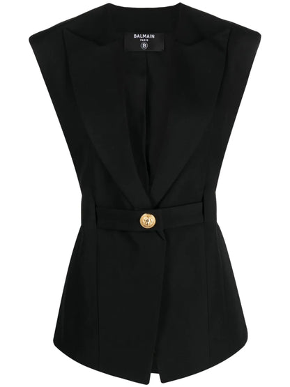 Sleeveless Single-Breasted Jacket